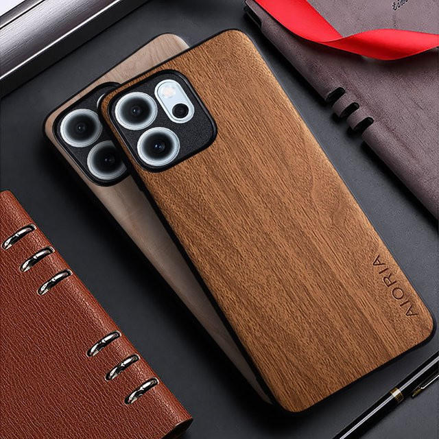 Handyhülle mit Bambus-Holzmuster für Oppo Reno 14 Pro 13 12 11 F Pro in Braun und Gelb - Bild 1