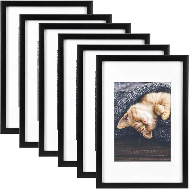 Bomoe Galeria Bilderrahmen Set in Schwarz, 6er Pack, für 1 Bild, B/H: 13 x 18 cm - Bild 1