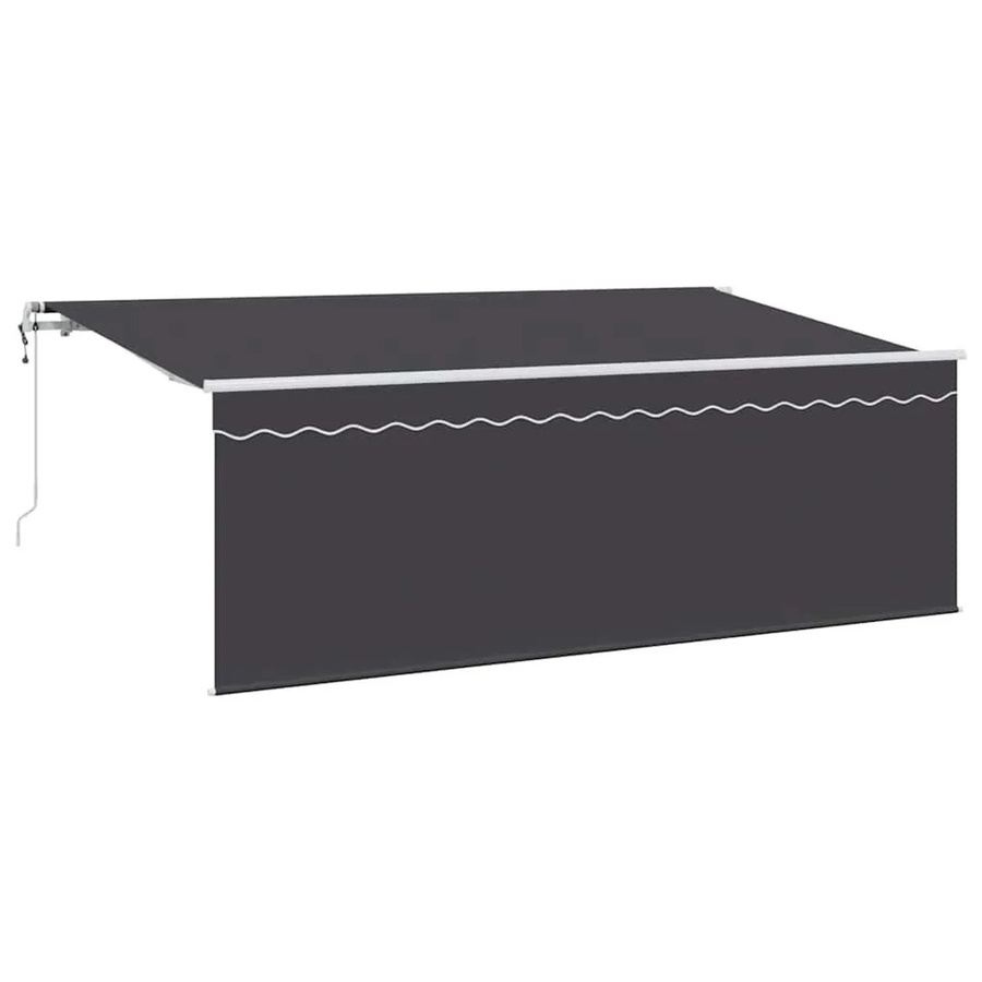vidaXL Einziehbare Markise Anthrazit mit Fernbedienung aus Polyester und Aluminium B/T/H: 350 x 200 x 165 cm - Bild 2