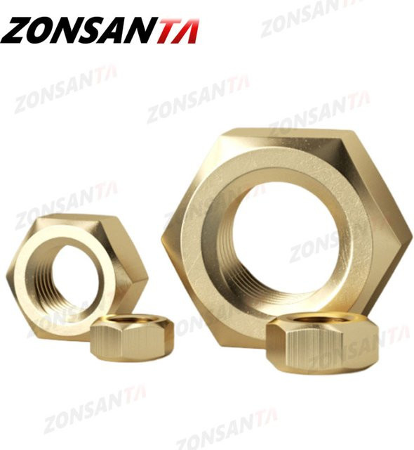 ZONSANTA Sechskantmutter DIN934 aus massivem Messing in Gold, M1,6 - Bild 1