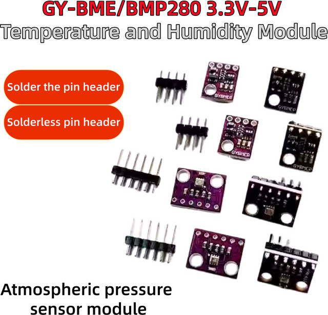 BME/BMP280 Digitales Sensor-Modul für Temperatur, Luftfeuchtigkeit und Luftdruck (10-2 Stück), 3,3 V-5 V, Hochpräzise - Bild 1