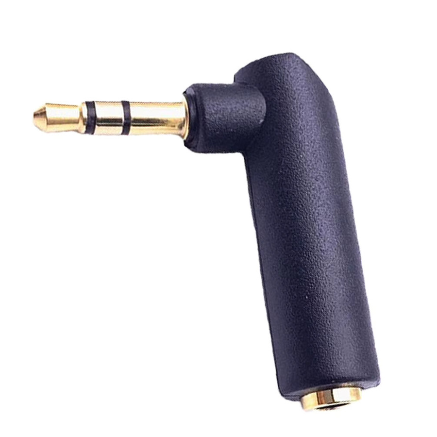 FRHY 5-teiliges Audio-Adapter-Set mit 3,5 mm Klinkenstecker, vergoldet, L-förmig, in Gold und Schwarz - Bild 3