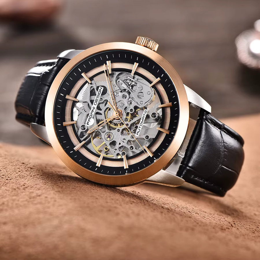 Pagani Design Armbanduhr, Automatik, Edelstahl, Leder, 43 mm, Herren - Bild 2