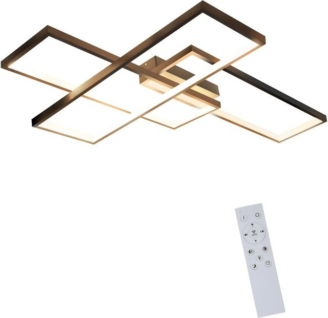 NETTLIFE LED Deckenleuchte aus Metall in Schwarz, dimmbar mit Fernbedienung, Durchmesser: 65 cm - Bild 1