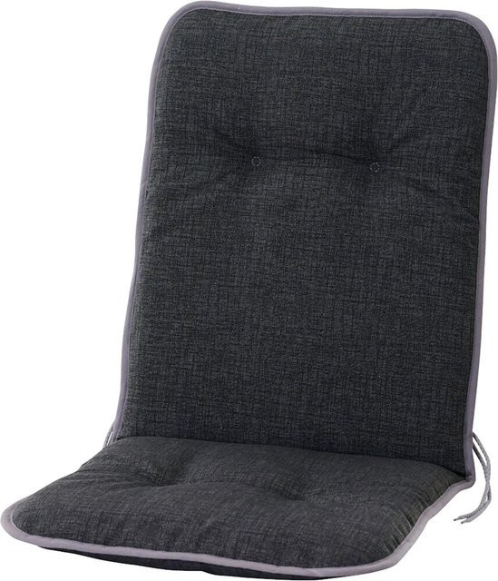 Siena Garden Sesselauflage Elda Anthrazit, gesteppt und atmungsaktiv, B: 100 cm, T: 47 cm, H: 6 cm - Bild 1