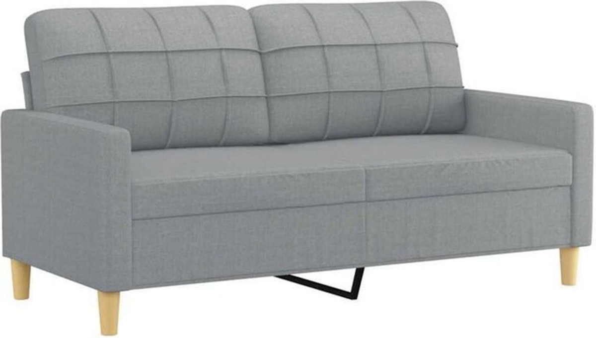 vidaxl 2-Sitzer-Sofa in Grau aus Stoff und Metall im skandinavischen Design, Breite: 140 cm - Bild 1