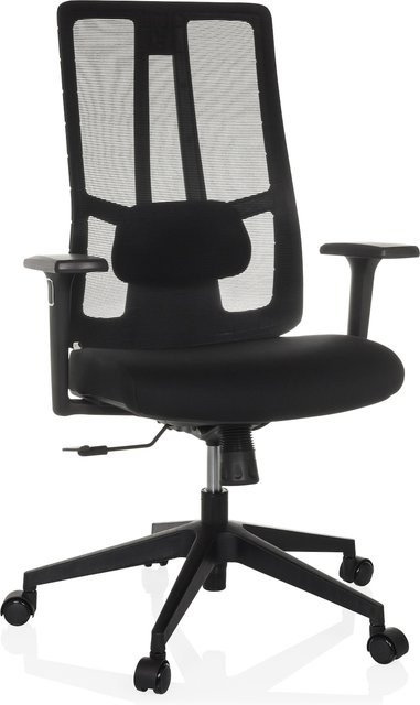 hjh OFFICE Profi Bürostuhl TRAMORE BASE in Schwarz mit Armlehnen aus Stoff und Netzstoff - Bild 1