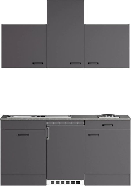 OPTIFIT Miniküche Kiel420 in Anthrazit Matt mit Elektrogeräten, B/T/H: 170 x 60 x 210 cm - Bild 1