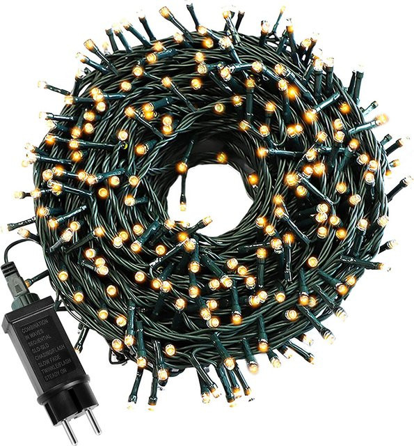 CHNAITEKE Solar-LED-Lichterkette für den Außenbereich, Wasserdichte Weihnachtsbaum-Lichterkette in Warmweiß, ideal für die Gartendekoration - Bild 1