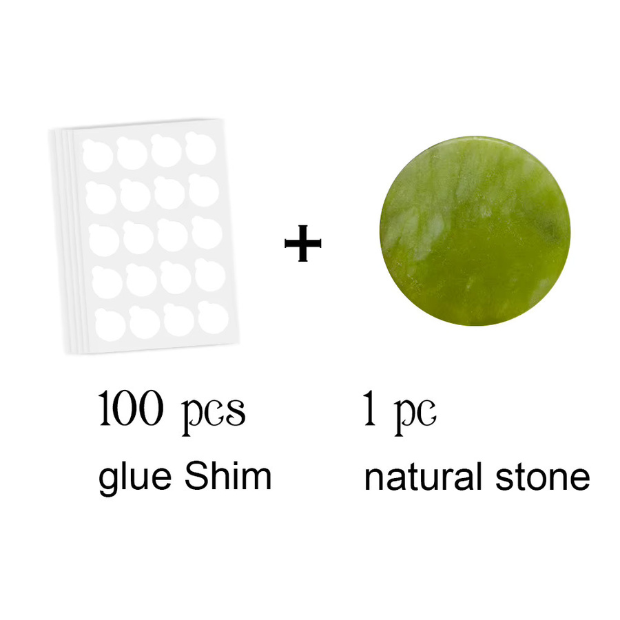 NATUHANA Runde Jade-Stein Klebepads für Wimpernverlängerungen, 100 Stück - Bild 2