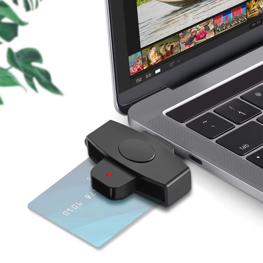 ALLOET USB-C Smartcard-Lesegerät in Schwarz, tragbarer Smartchip-Leser für Bankgeschäfte und Steuererklärungen, kompatibel mit Windows OS - Bild 3