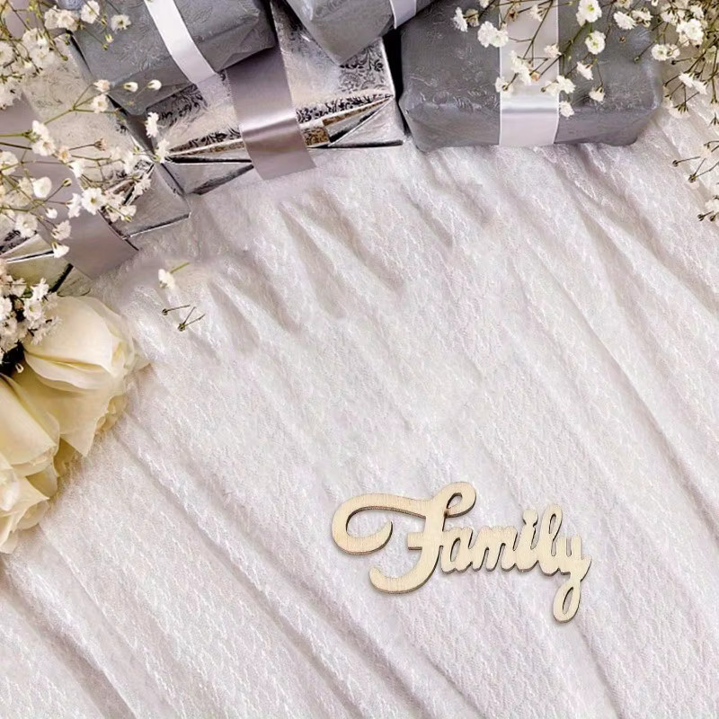 Unfertige Holz-Familienkreise zum Basteln in Beige als DIY-Malzubehör für Hochzeiten und Events - Bild 2