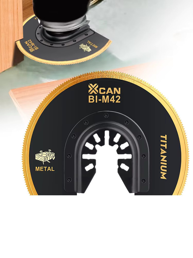 XCAN Oszillierende Sägeblätter Titanbeschichtet, Halbrund, 88 mm für Holz, Metall und Kunststoff - Bild 6