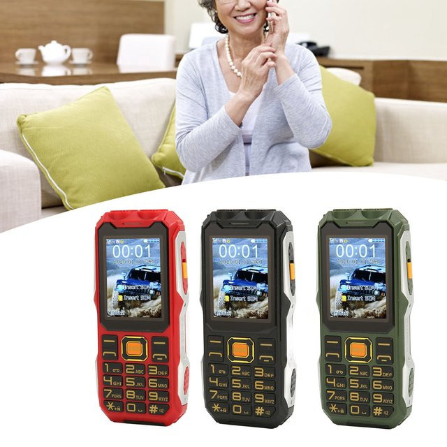 Qiilu 2G Dual-SIM Mobiltelefon mit großen Tasten und 16800 mAh Akku in Grün für Senioren - Bild 1