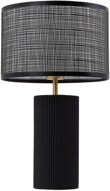 Lindby Tischlampe Sorscha Modern Schwarz aus Glas und Eisen, 1-flammig E27, Höhe: 43,0 cm - Bild 1