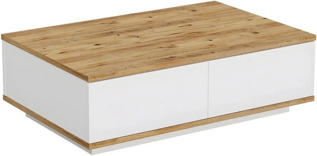 Couchtisch Lotula in Naturfarben Hell und Weiß, rechteckig, Breite: 90 cm - Bild 1