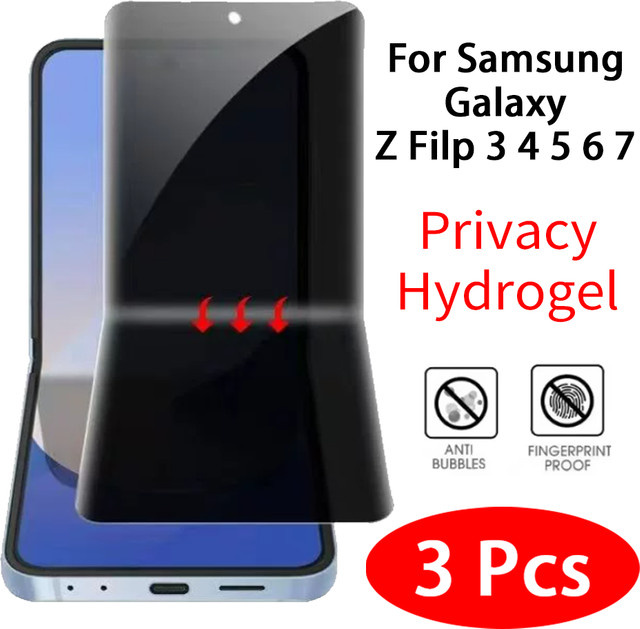 3 Stück Anti-Spy Hydrogel Sichtschutzfolie für Samsung Galaxy Z Flip 4, transparent - Bild 1