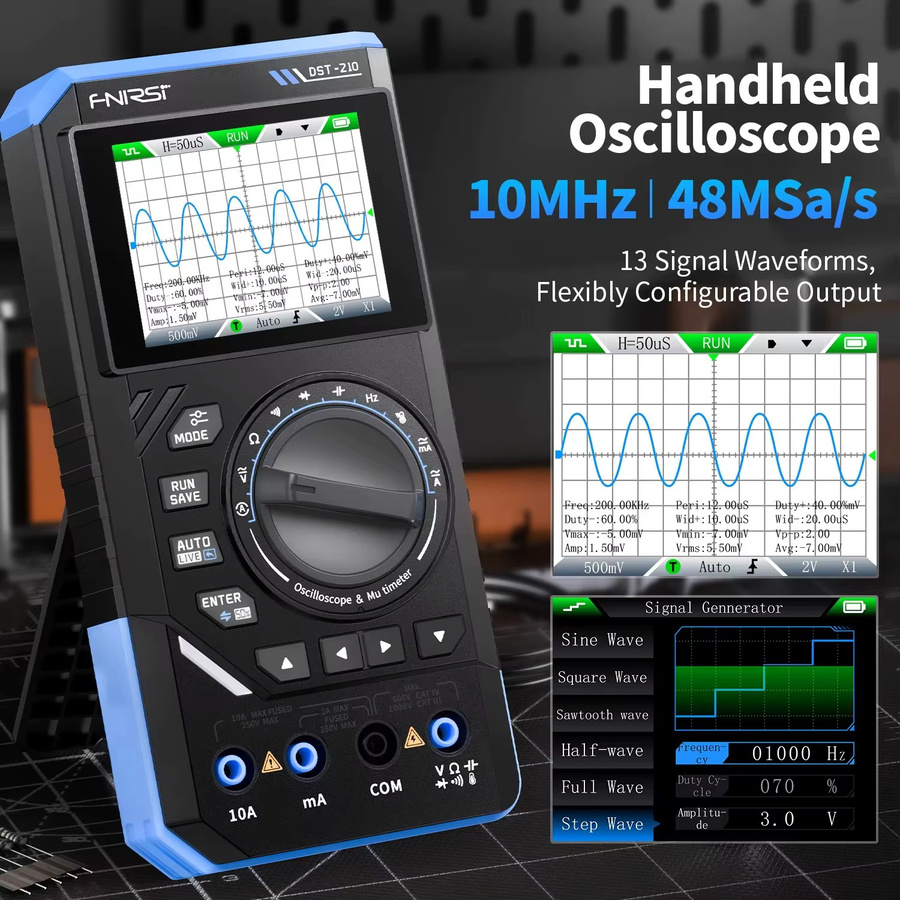 FNIRSI DST-210 und DST-201 Tragbares 3-in-1 Oszilloskop Multimeter und Signalgenerator für Elektronik-Reparatur und Diagnose - Bild 3
