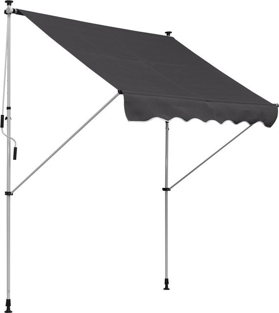 Outsunny Gelenkarmmarkise Klemmmarkise höhenverstellbar in Grau aus Aluminium für Balkon und Terrasse B/H: 200 x 150 cm - Bild 1