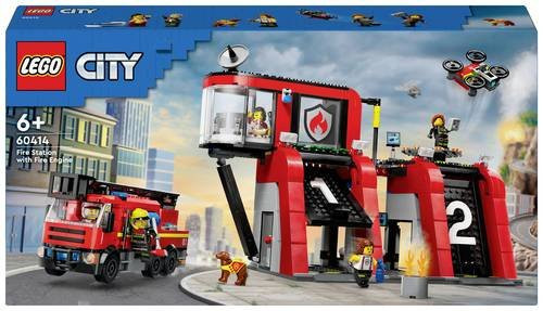 LEGO City Feuerwehrstation mit Drehleiterfahrzeug ab 6 Jahren - Bild 1