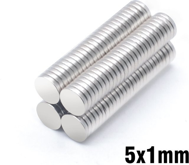 Runde Kühlschrankmagnete aus Metall in Silber, Durchmesser: 5 mm, Höhe: 1 mm - Bild 1