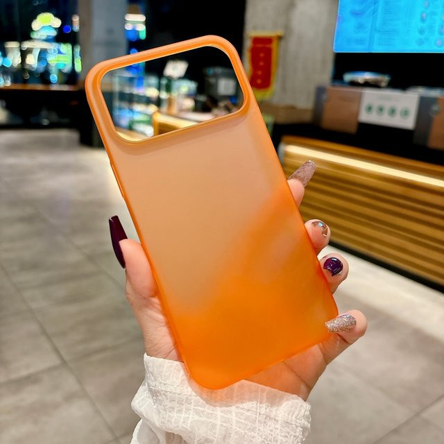 Apple Ice Mist Frosted Hard Phone Case für iPhone 17, iPhone 17 Pro und iPhone 17 Pro Max in Orange, Transluzent und Rutschfest - Bild 1