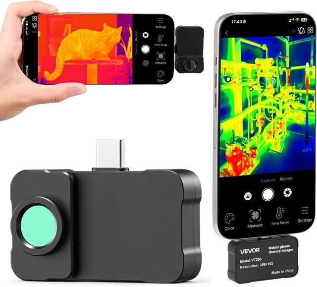 Buying Solutions, MB Action Camera mit Infrarot-Wärmebildfunktion für Android und iOS, 512 x 384 Superauflösung, Makroobjektiv und 25Hz Bildwiederholrate, Schwarz - Bild 1