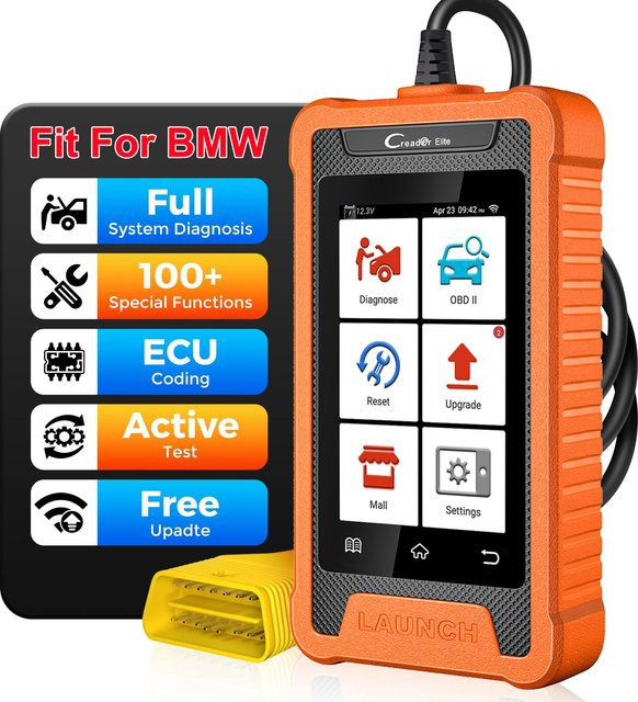 LAUNCH X431 Creader Elite OBD2 Auto Diagnose Werkzeug mit ECU Codierung und aktiven Tests in Orange - Bild 1