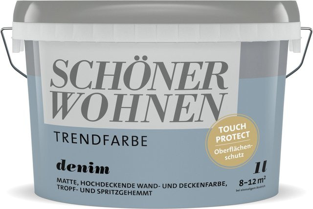 Schöner Wohnen Wandfarbe Plaster in Denim Matt Blau, wasserbasierte Dispersionsfarbe, tropffrei und tintbar - Bild 1