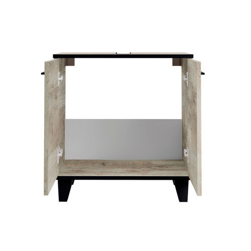 Fackelmann Waschbeckenunterschrank TE-A im Industrial-Stil, Farbe Nature Oak/Braun, B/H/T: 60,2 x 63,2 x 32 cm - Bild 3