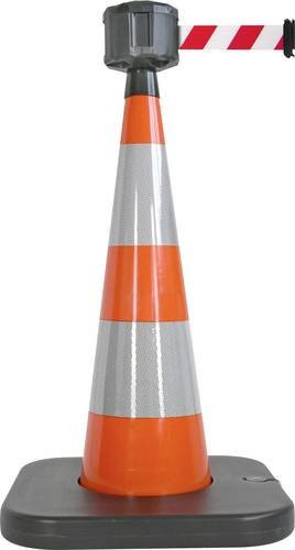 VISO RCX1050RB Leitkegel in Orange mit 10m Gurt- oder Kettenlänge, Durchmesser: 9 cm, Höhe: 100 cm - Bild 1