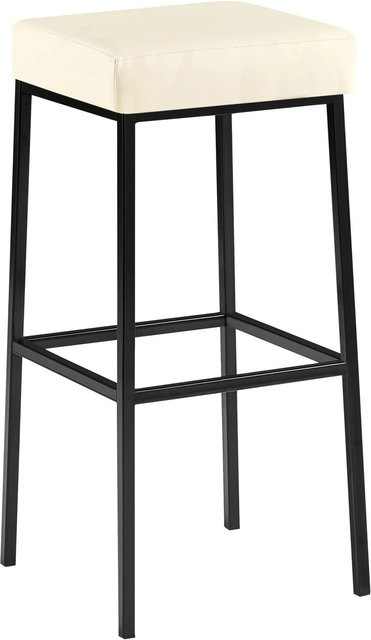 DELUKE Barhocker BIDAN Tresenhocker aus Kunstleder in Creme, B/T/H: 37 x 37 x 83 cm - Bild 1