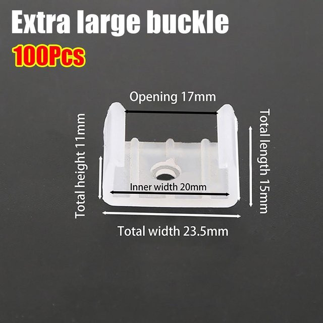 100 Stück Stone Home Kunststoff-Clips für flexible 220 V COB-LED-Streifen, Montagehalterung passend für 5050/5730/2835, Breite: 8-20 mm - Bild 1