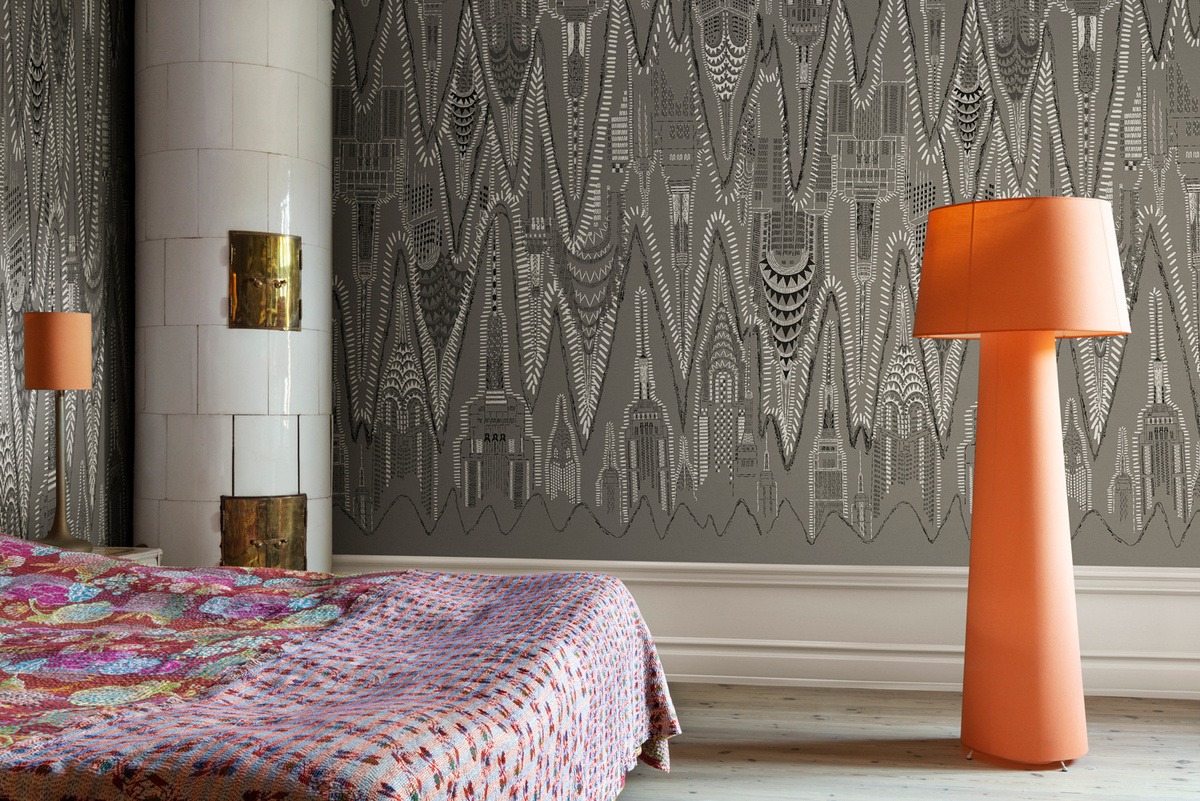 Rebel Walls Mural Manhattan Wandtattoo in Grau mit geometrischem Design - Bild 1
