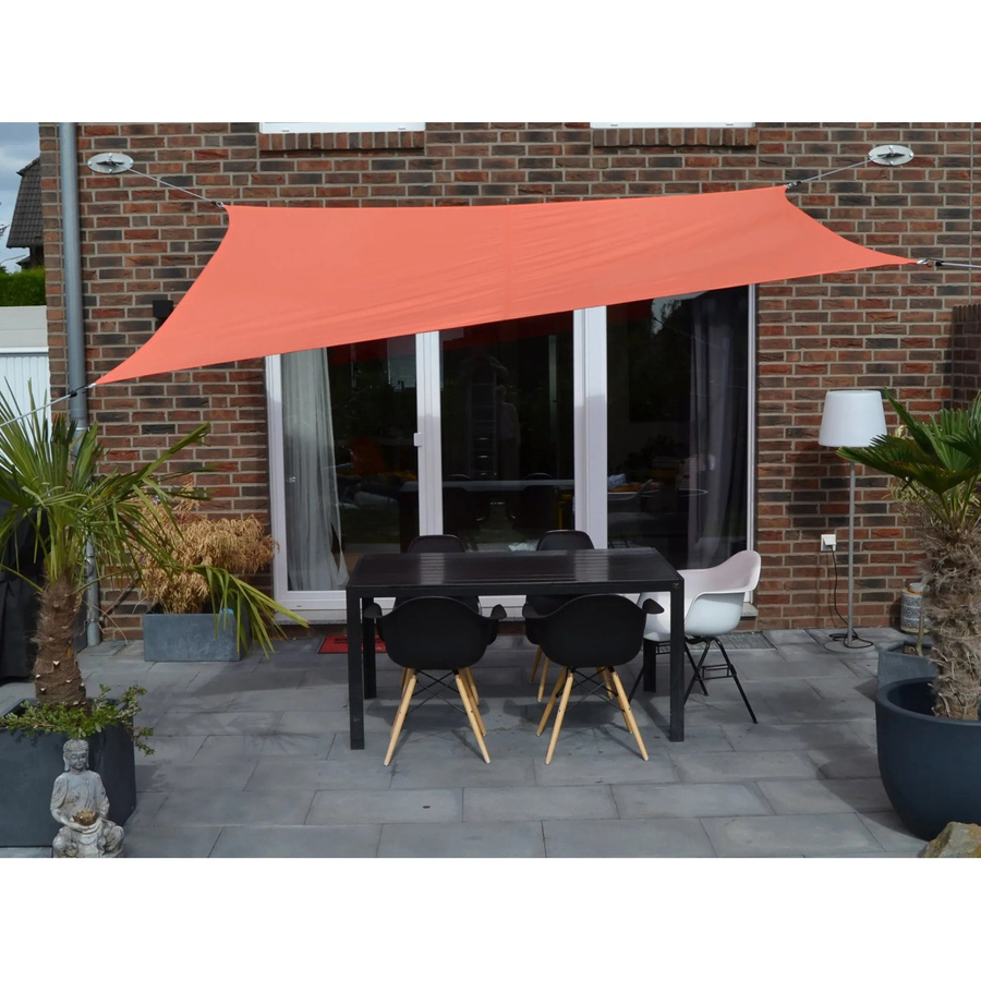 Floracord Vierecksonnensegel aus Polyester in Terracotta mit Regenschutz, B x T: 300 x 400 cm - Bild 2