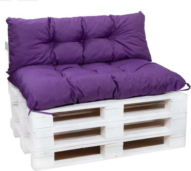 Setgarden Palettenkissen Set in Violett bestehend aus einem Sitzkissen und einem Rückenkissen B/T: 120 x 60 cm - Bild 1