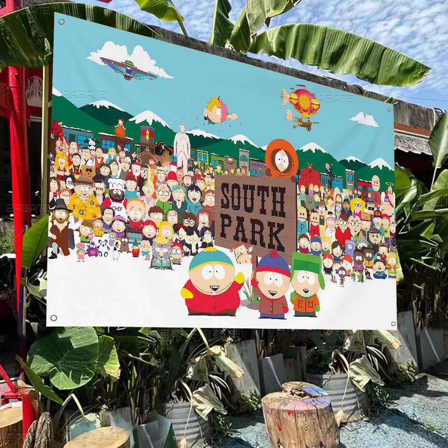 Potdemiel Geburtstagsparty Banner mit Cartoon-Druckmuster in Mehrfarbig, Rechteckig, B/H: 70 x 50 cm - Bild 4