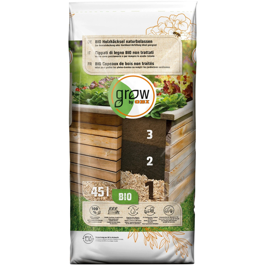 GROW by OBI BIO Holzhäcksel aus Nadelholz naturbelassen, 45 l - Bild 2