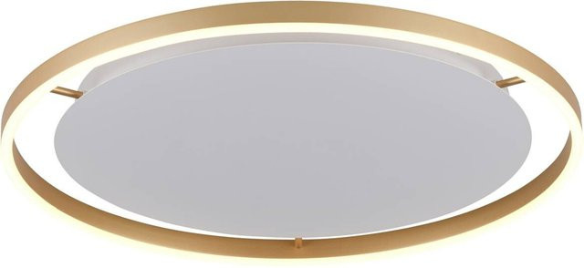 Just Light LED-Deckenleuchte Ritus in Messing Matt und Weiß, modernes Ring-Design, H: 5,3 cm, D: 58,5 cm - Bild 1
