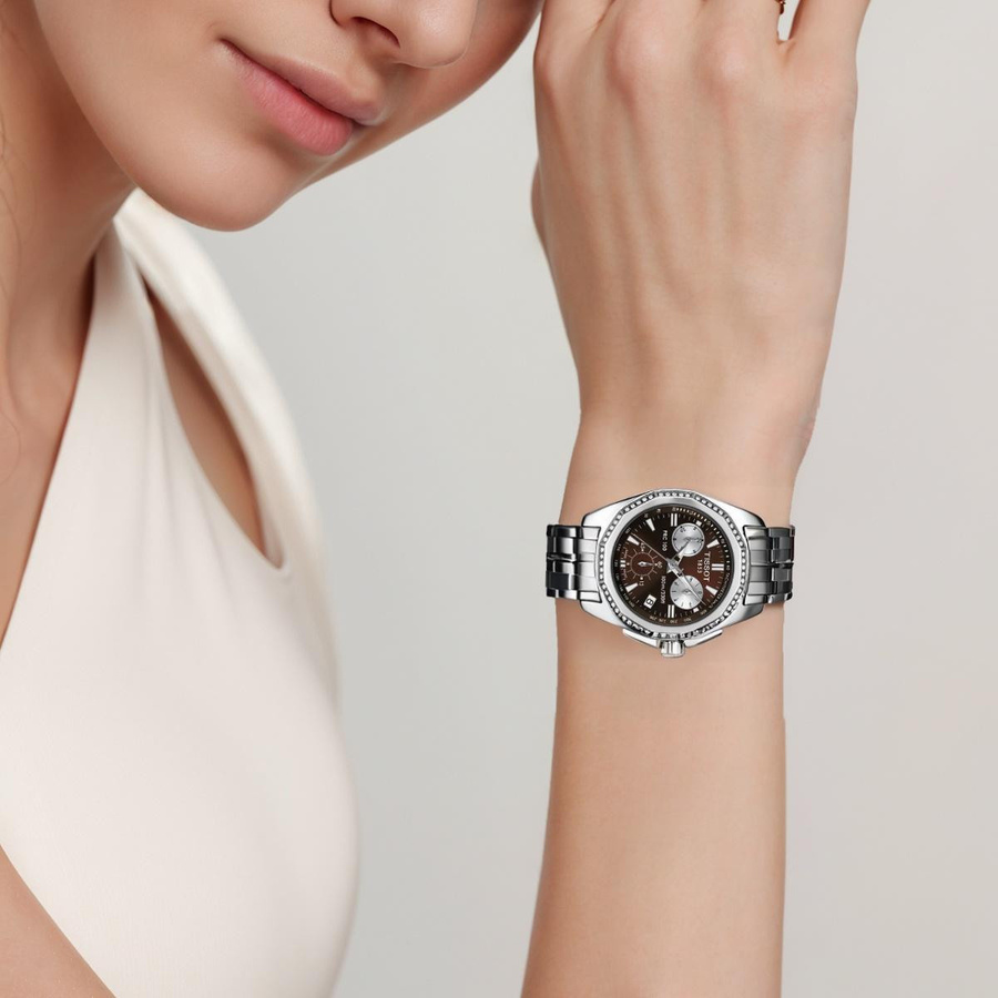 Tissot Armbanduhr T-Sport, Quarz, Edelstahl, Braun, Damen - Bild 4
