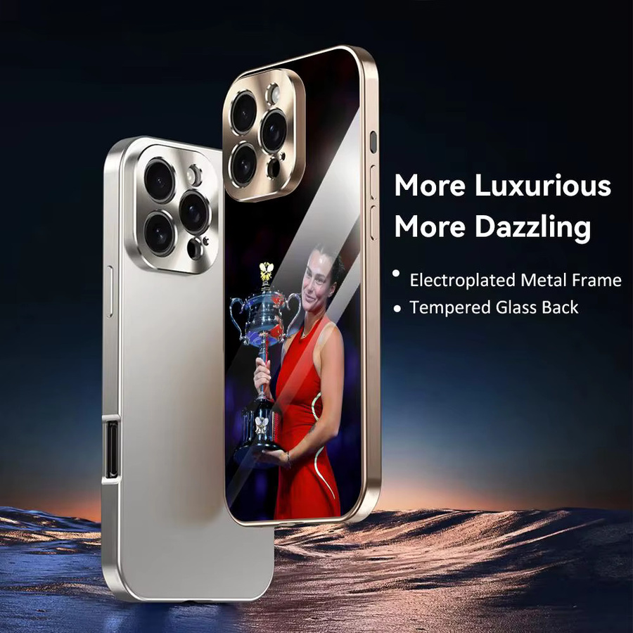 Sport Aryna Sabalenka Handyhülle für iPhone 17 16 15 14 13 12 Pro Max Plus mit galvanisiertem Metallrahmen und stoßfestem Schutz - Bild 4