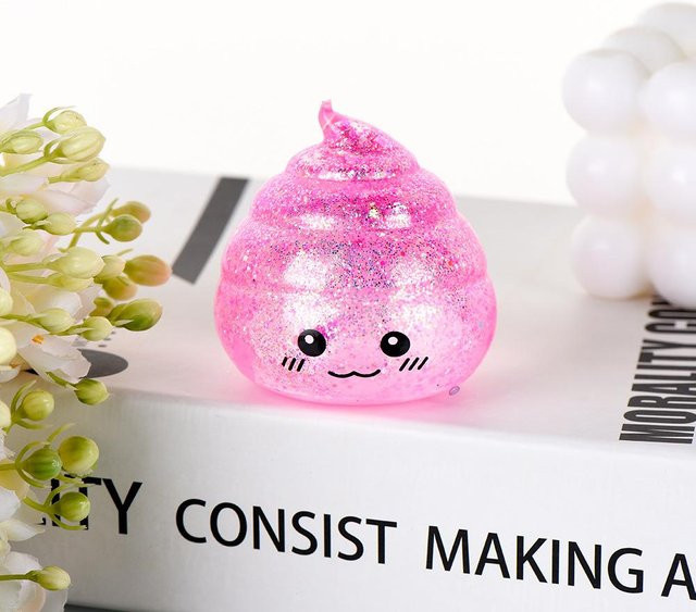Yiran toy 1 Goldpuder Knet-Maltose Squishy, transparent, rot - Bild 1