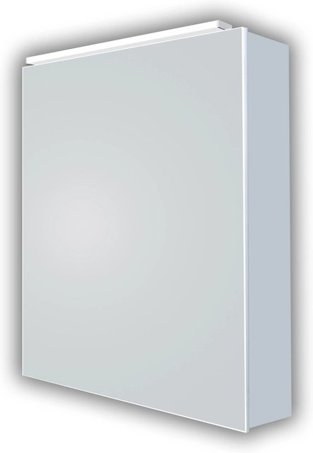 DSK Spiegelschrank Vegas in Silber mit integrierter LED-Beleuchtung und Regalen, Breite: 50 cm, Höhe: 60 cm - Bild 1