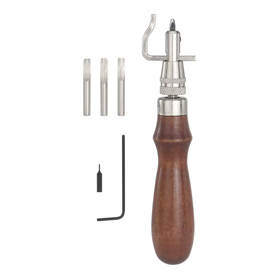 QJH 7-in-1 Leder-Schlitzwerkzeug professioneller manueller Kantenschneider und multifunktionales Bastelwerkzeug - Bild 2