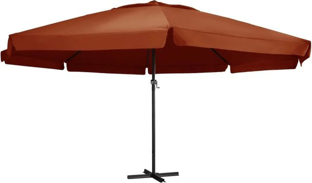 furnicato Sonnenschirm mit Aluminium-Mast in Terrakotta - Bild 1