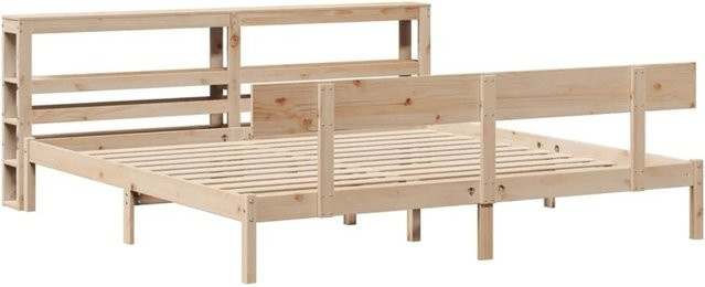 vidaXL Massivholzbett aus Kiefer in Braun mit rustikaler Optik, B/T/H: 200 x 200 x 82 cm - Bild 1
