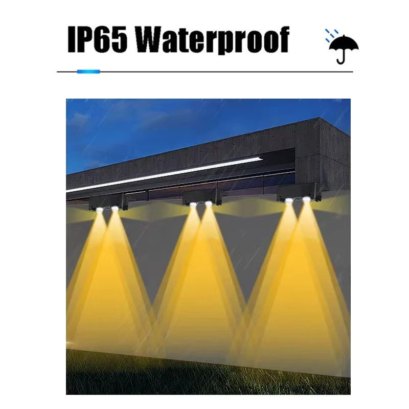 VENUSWING LED Solar Wandlampe Quadratisch Schwarz Wasserdicht für Garten und Außenbereich - Bild 5