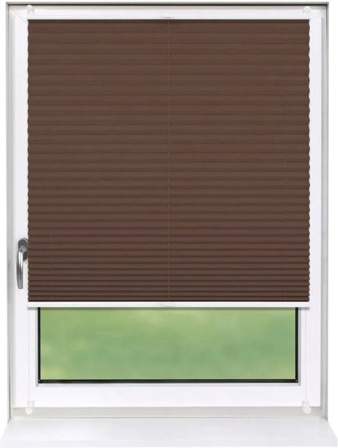 Deco-Raum Plissee Basic Klemmfix Braun Blickdicht B: 70 cm, H: 210 cm - Bild 1