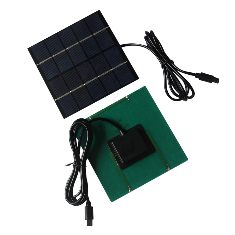 APWIKOGER Solar-Ladepanel mit Typ-C-Ausgang, 1,5 W 5 V polykristallines Solarpanel mit 1 m USB-Kabel für Smartphones, Powerbanks und Tablets - Bild 5