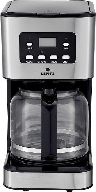Lentz Kaffeemaschine in Blau und Silber mit Glaskanne und Edelstahlgehäuse, 1,5 l - Bild 1